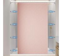 Momooda Tenda Doccia Magnetica Pieghevole Resistente con Ganci, Antispruzzo, Tenda da doccia Impermeabile Antimuffa in lino per il bagno, Rosa, 100x200cm