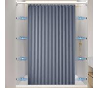 Momooda Tenda Doccia Magnetica Pieghevole Resistente con Ganci, Antispruzzo, Tenda da doccia Impermeabile Antimuffa in lino per il bagno, Grigio Blu, 120x200cm