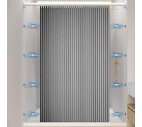 Momooda Tenda Doccia Magnetica Pieghevole Resistente con Ganci, Antispruzzo, Tenda da doccia Impermeabile Antimuffa in lino per il bagno, Grigio, 100x180cm