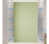 Momooda Tenda Doccia Magnetica Pieghevole Resistente con Ganci, Antispruzzo, Tenda da doccia Impermeabile Antimuffa in lino per il bagno, Verde mela, 80x180cm