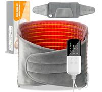 MOMOSTAR Termoforo Elettrico 125x30cm Termoforo Lombare con 10 livelli di temperatura, 4 impostazioni temporali, Rapido Cuscino Termico Elettrico, Fascia Lombare Riscaldante per Schiena Spalle Addome