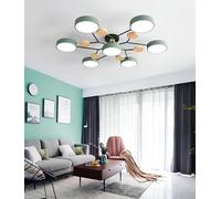 MOMOYY Plafoniera LED Dimmerabile Con Telecomando - Moderna Lampada Da Soffitto A Cartone Animato Per L'Illuminazione Interna Di Soggiorno, Camera Da Letto, Sala Da Pranzo E Studio (Verde, 6+1)