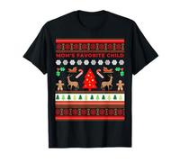 Mom's Fav Ugly Christmas Sweater Funny Xmas Cousin Maglioni Maglietta