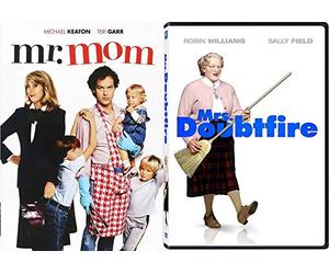 Mom's Role Reversal Comedy Mrs. Doubtfire & Mr. Mom 2-Movie Collection DVD Robin Williams & Michael Keaton Bundle
