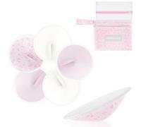 MOMUSE Coppe Assorbilatte, Coppette Assorbilatte Lavabili 6PCS, Tessuto Ultra Liscio e Assorbente Veloce, Assorbenti Lavabili e Traspiranti per L'Allattamento al Seno, a Forma di Coppa Invisibile