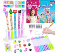 MOMUSE Laboratorio Delle Penne 50 Pezzi, Kit Creativo per Creare Penne Fabbrica, Lavoretti Creativi per Bambini 6 Anni, Idee Regalo per Ragazze 6 7 8 9 10 anni