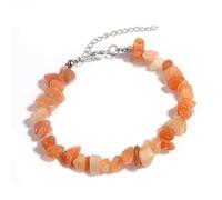 MOMYXCJQ Bracciale Uomo Pietre Naturali, Bracciale Con Chiusura A Moschettone Regolabile, Pietre Preziose Naturali, Cristallo Irregolare, Gioiello Energetico Per Uomo E Donna, Avventurina Rossa