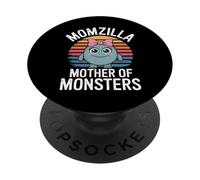 Momzilla, motivo retrò con la madre dei mostri, divertente. PopSockets PopGrip Adesivo
