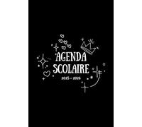 Mon Agenda Scolaire 2025 2026 Noir: Format A5 | De Septembre à Juillet | Primaire, college, Lycée | Pour Fille et Garcon