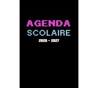 Mon Agenda Scolaire 2026 2027 Noir: Format A5 | De Septembre à Juillet | Primaire, college, Lycée | Pour Fille et Garcon