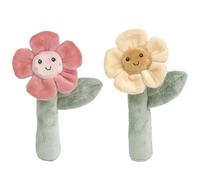 MON AMI Sonaglio morbido per bambini, set da 2 pezzi, 15,2 cm, a forma di fiore, peluche farcito sonaglio per neonati, giocattoli per lo sviluppo sensoriale per neonati e bambini piccoli