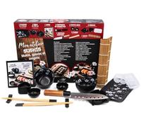 Mon atelier sushis, makis, gyozas et onigiris: Coffret avec 1 plateau, 2 bols, 1 livre de recettes, 1 couteau santoku, 2 paires de baguette, 1 natte ... 2 petits bols pour la sauce et 3 moules