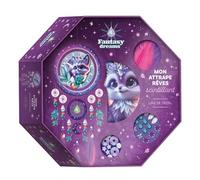 Mon attrape-rêves scintillant Fantasy dreams : Lune de cristal: Coffret avec 3 cartes prédécoupées, 3 perles à facettes, 3 perles étoiles, 3 perles en verre, 36 cristaux autocollants, 6 grandes plumes