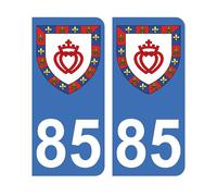 Mon Blason - Adesivo per targa auto con lo stemma della Vandea (n. 85), dimensioni: 9,8 x 4,5 cm