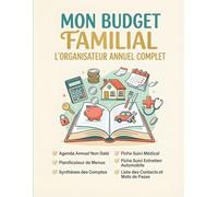 Mon Budget Familial: Agenda Non Daté Annuel - Cahier de compte Complet 12 mois avec Synthèse Mensuelle et Annuelle - Planificateur de Menus - Suivi ... Contacts et Mots de Passe - Intérieur Gris