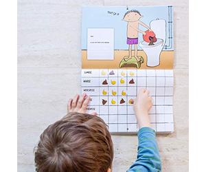 Mon Cacalendrier: libro di apprendimento della pulizia per bambini per fermare i pannolini con adesivi per pipì e cacca e iniziare sul barattolo
