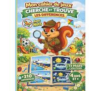 Mon cahier de jeux - Cherche et trouve les différences avec Nuts: Livre de jeux d’observation en couleurs pour enfants • Plus de 310 différences • 60 ... solutions • Super défi avec Nuts • Dès 4 ans