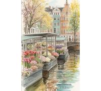Mon carnet de notes à Amsterdam: 100 pages lignées A5 - Marché aux fleurs flottant d’Amsterdam - pour notes personnelles