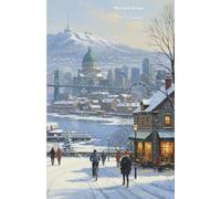 Mon carnet de notes Hiver à Montréal: 100 pages lignées A5 - Illustration ville de Montréal en hiver - pour notes personnelles