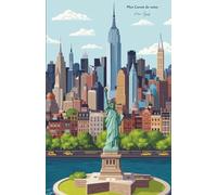 Mon carnet de notes New York: 100 pages lignées A5 - Décor urbain de New York et Statue de la Liberté - pour notes personnelles