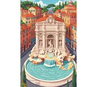 Mon carnet de notes Rome: 100 pages lignées A5 - Rome et la Fontaine de Trévi - pour notes personnelles