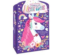 Mon coffret J'habille les licornes - Avec des stickers pailletés ! Des licornes silhouettées à habiller, un carnet créatif, des pochoirs