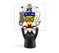 mon Islands - Porta memo con emblema nazionale a forma di gatto nero