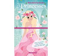 Mon kit d'activités Princesses (fond bleu): Avec 12 crayons de couleur, 1 bloc de jeux, 1 bloc de coloriages