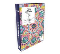 Mon kit Mini strass Mandala: Coffret avec 4000 strass multicolores, 1 tableau encollé format A5, 1 stylet pour placer les strass, 1 bloc de cire pour les attraper, 1 petit plateau: 31628