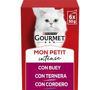 Mon PE Cibo Umido per Gatti Adulti Pezzi di Salsa assortimento di Bue Manzo e