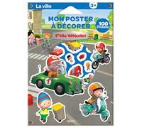 Mon poster à décorer P'tits véhicules La ville: Avec 100 stickers