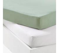 Mon PTIT Dodo - Set di 1 ALESE PU + 1 lenzuolo con angoli, 60 x 120 cm, colore: Bianco/Verde