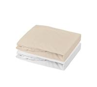 Mon PTIT Dodo - Set di 1 ALESE PU + 1 lenzuolo con angoli, 70 x 140 cm, colore: Bianco/Nudo