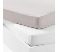 Mon PTIT Dodo - Set di 2 fodere in jersey, 60 x 120 cm, colore: Bianco