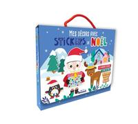 Mon P'tit Hemma - Mes décors avec stickers de Noël (Valisette) - 5 planches décors, 1 livre de colo, des stickers pailletés colorés brillants