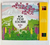 Mon p'tit kit coloriage Jardins zen: Inclus 4 crayons de couleur double mine: 31609