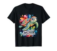 Mon Repos, Australia Sea Tartaruga Vernice Splatter Souvenir Art Maglietta