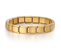 Mon & Sons Bracciale in acciaio inox italiano, 9 mm, compatibile con perline modulari