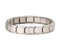 Mon & Sons Bracciale in acciaio inox italiano, 9 mm, compatibile con perline modulari