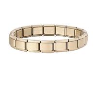 Mon & Sons Bracciale in acciaio inox italiano, 9 mm, in oro anticato opaco, compatibile con perline modulari