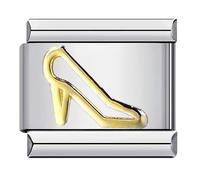 Mon & Sons Braccialetto in acciaio inox con ciondolo a forma di scarpa con scritta in lingua inglese "Mother Daughter" e scritta "Mother Daughter", 9 mm, compatibile