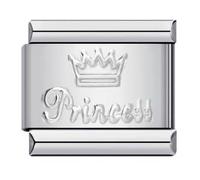 Mon & Sons Evil Eye I Love You Heart Angel Princess Piglet Elephant Butterfly Birthday Silver 9 mm Link Italiano Compatibile con Bracciale Modulare, 0, Metallo, Nessuna pietra preziosa