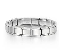 Mon & Sons Starter Bracciale in oro rosa 18 K giallo delfino cuore argento personalizzato 9 mm charm italiano compatibile con Nomination, 9mm, Metallo, Nessuna pietra preziosa