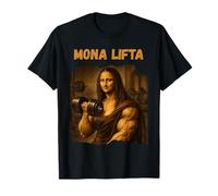 Mona Lifta Muscle Mona Lisa Lifting Weights Bodybuilding Gym Maglietta