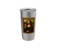 MONA LISA AMA IL CALCIO PALLA SUL DITO Bicchiere termico in acciaio inox doppia parete