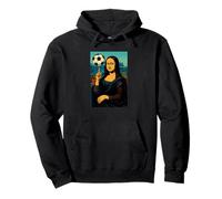 Mona Lisa AMA Il Calcio Palla sul Dito Comic Felpa con Cappuccio