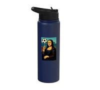 MONA LISA AMA IL CALCIO PALLA SUL DITO COMIC Stainless Steel Insulated Water Bottle