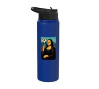 MONA LISA AMA IL CALCIO PALLA SUL DITO COMIC Stainless Steel Insulated Water Bottle
