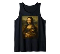 Mona Lisa bradipo divertente novità Art Cool Style Canotta