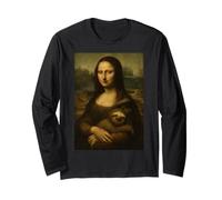 Mona Lisa bradipo divertente novità Art Cool Style Maglia a Manica